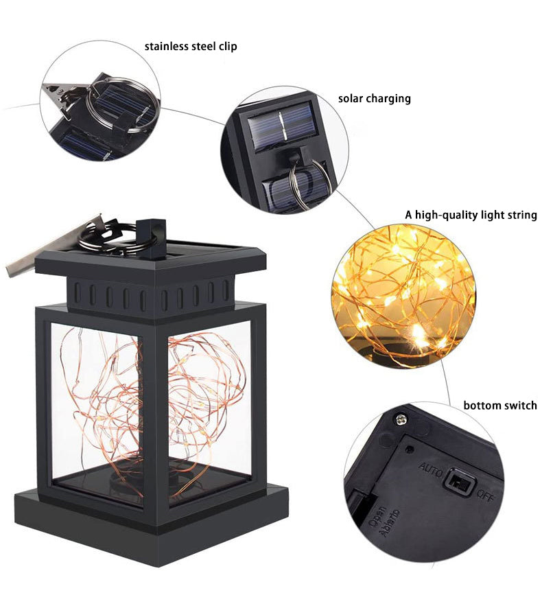 Outdoor Garden Hanging Lantern Solar Lights Waterproof Solar LED Fairy Light